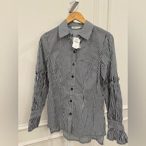 NWT Neiman Marcus Striped Button-Up Shirt